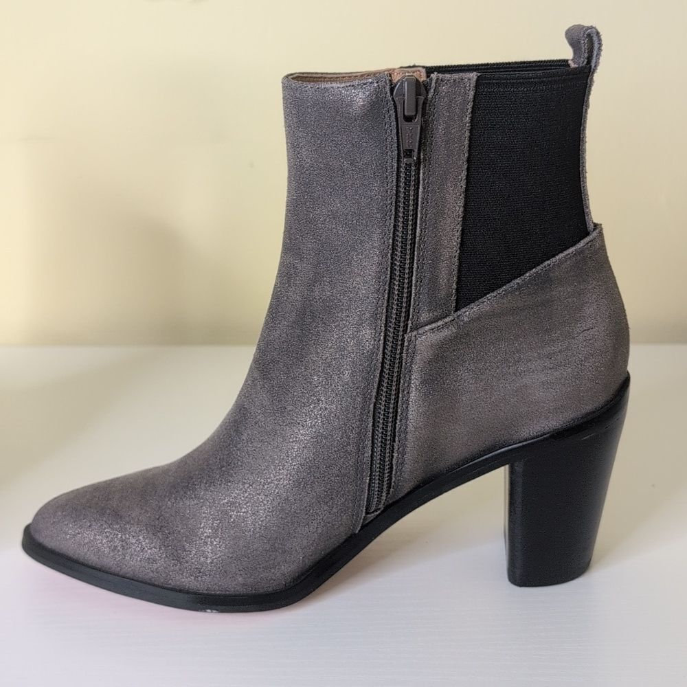 Corso Como Size 6.5 Hurray Dusted Metallic Gunmetal Heeled Boots, NEW - Picture 8 of 15